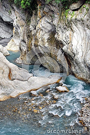 Taroko Gorge â€“ Baiyang Waterfall Trail Stock Photo